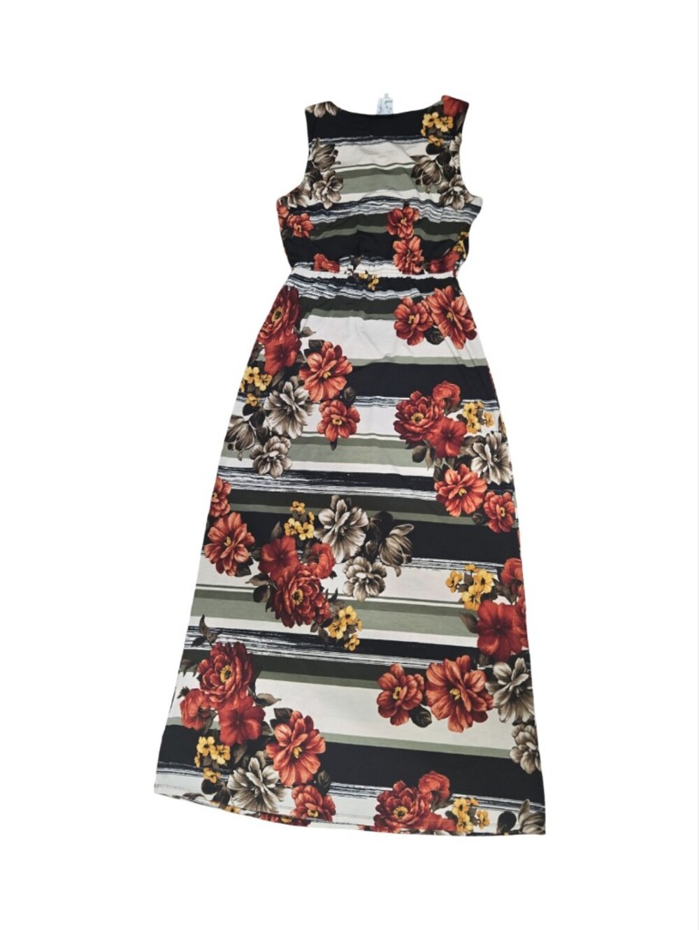 Neff Red Floral Striped Maxi Dress - Picture 7 of 8